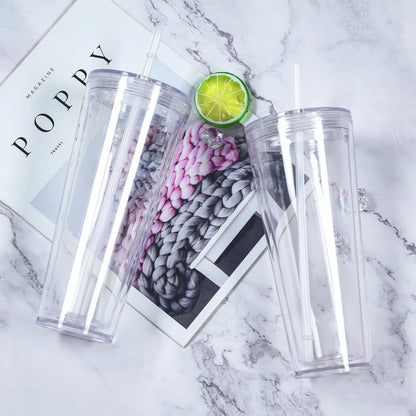 24 oz Tapered Snowglobe Tumbler with Lid and Straw