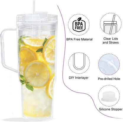 40 oz Snowglobe Tumbler with Handle