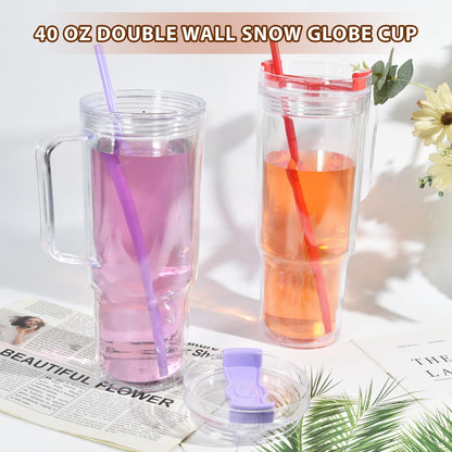 40 oz Snowglobe Tumbler with Handle