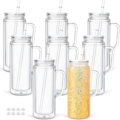 20 oz Acrylic Snowglobe Tumbler with Handle