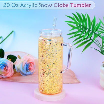 20 oz Acrylic Snowglobe Tumbler with Handle