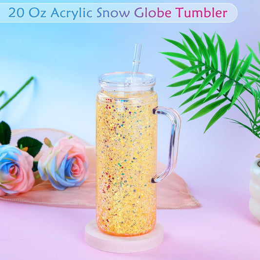20 oz Acrylic Snowglobe Tumbler with Handle