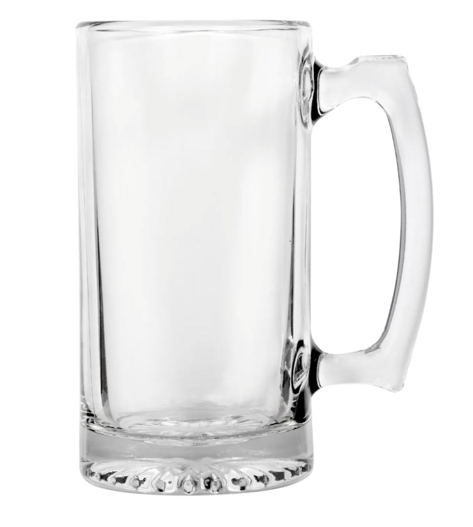 26 oz Large Clear Glass Beer Stein