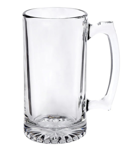 26 oz Large Clear Glass Beer Stein