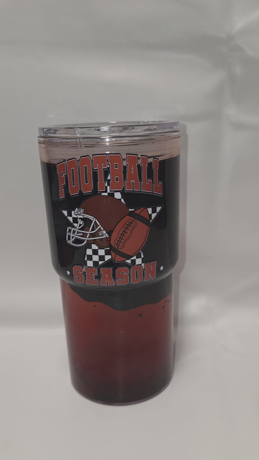 1 Premade 18 oz Football Season Dual Lava Brown and Black