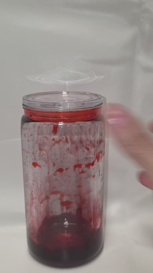 1 Premade 16 oz Libbey Cup Reverse Blood Drip