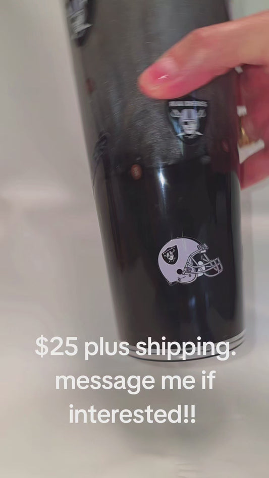 1 Premade Raiders 24 oz Tapered Cup Dual Lava Black Silver