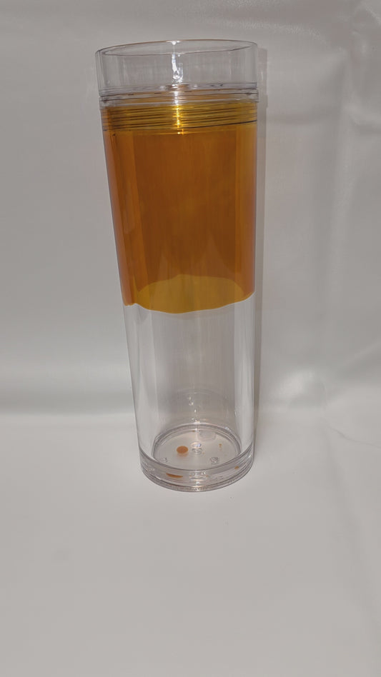 1 Premade 16 oz Skinny Tumbler Honey/Yellow Lava