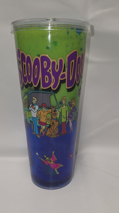 1 Premade Scooby Doo Green and Blue Dual Lava 24 oz Tapered Cup